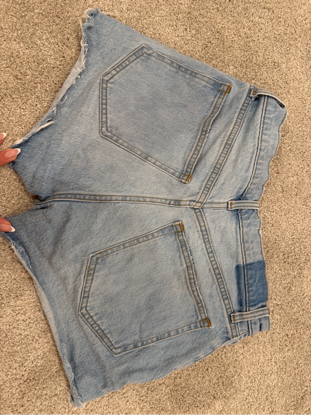 Abercrombie & Fitch Light Blue High-Rise Mom Short Jeans